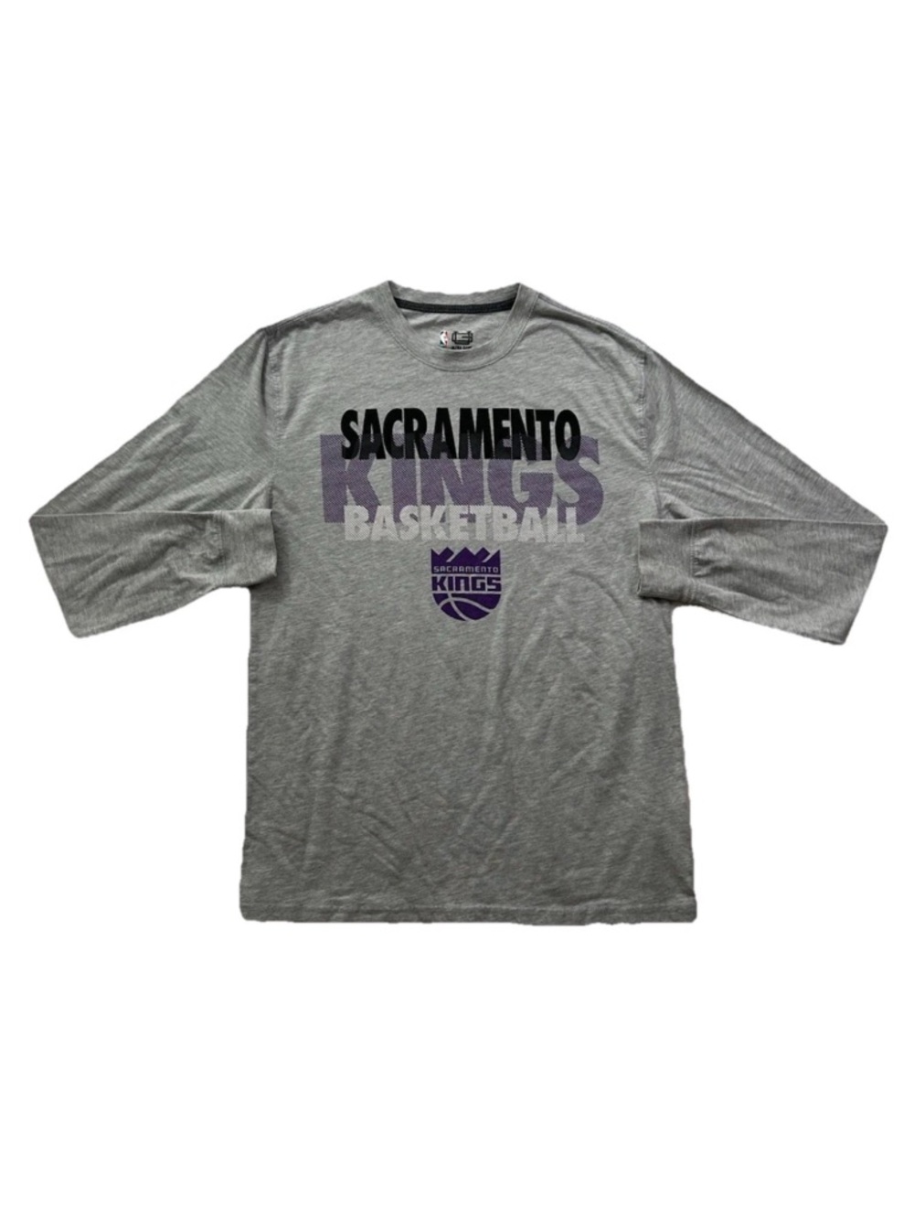 Ultra Game NBA Sacramento Kings Long Sleeve Shirt Mens Medium Gray Grey Sactown